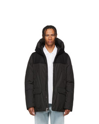 Woolrich John Rich and Bros John Rich And Bros Black Down Wool Patch Parka