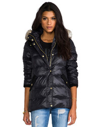Juicy Couture Long Puffer Jacket W Faux Fur
