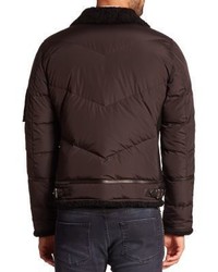 The Kooples Long Sleeve Leather Puffer Jacket