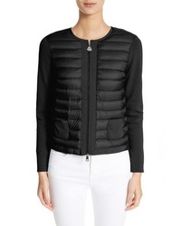 Moncler Maglia Quilted Down Front Tricot Cardigan