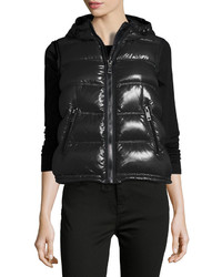 Burberry Mapleford 2 In 1 Glossy Puffer Jacket W Zip Off Sleeves Black