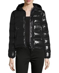 Burberry Mapleford 2 In 1 Glossy Puffer Jacket W Zip Off Sleeves Black