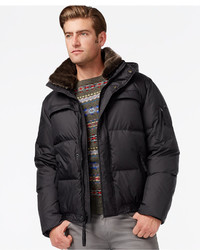 Andrew Marc Marc New York Fauxmula Puffer Jacket With Removable Hood