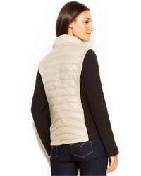 Calvin Klein Mixed Media Quilted Puffer Coat