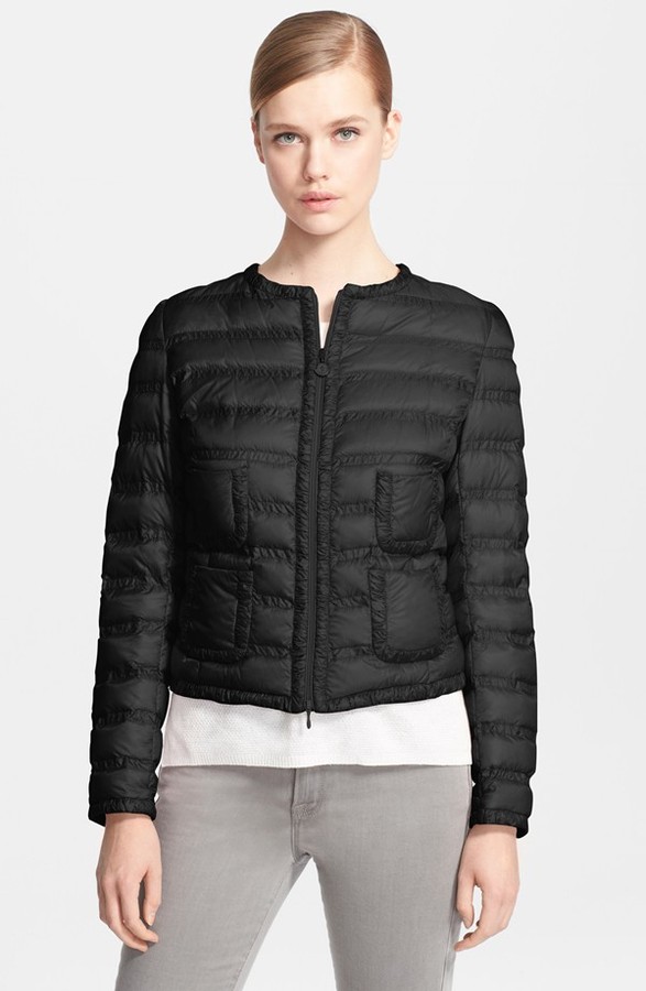 Moncler Lissy Collarless Down Jacket | Where to buy & how to wear