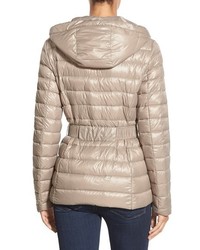 DKNY Packable Belted Hooded Down Jacket