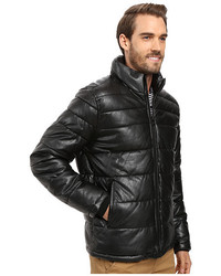 Tommy Hilfiger Quilted Faux Leather Puffer Jacket