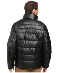 Tommy Hilfiger Quilted Faux Leather Puffer Jacket