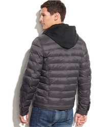 GUESS Quilted Jacket With Knit Hood