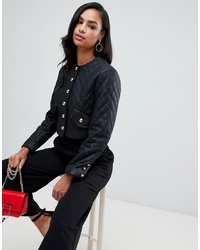 ASOS DESIGN Quilted Leather Look Jacket