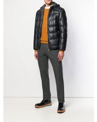 Eleventy Reversible Padded Leather Jacket