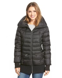 French Connection Ribbed Trim Pillow Collar Down Jacket