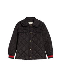 Gucci Ruffle Trim Quilted Caban