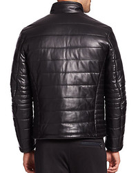 Saks Fifth Avenue Collection Leather Puffer Jacket