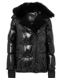 Moncler Grenoble Seelisberg Shearling Trimmed Quilted Glossed Shell Down Jacket