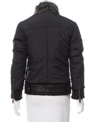 Dolce & Gabbana Shearling Trimmed Puffer Jacket W Tags