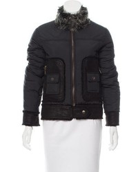 Dolce & Gabbana Shearling Trimmed Puffer Jacket W Tags