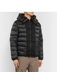 Ten C Shearling Trimmed Quilted Shell Down Jacket
