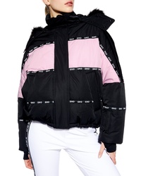 Topshop Sno Oversized Colorblock Jacket