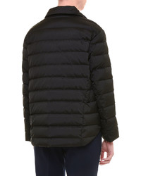 Jil Sander Spread Collar Zip Front Short Puffer Coat Black