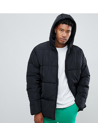 ASOS DESIGN Tall Puffer With Hood In Black