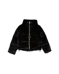 Topshop Velvet Puffer Jacket