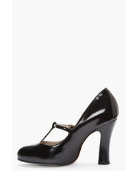 Marc Jacobs Black Patent T Strap Mary Jane Heels
