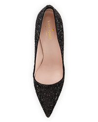 Kate Spade New York Licorice Glitter Pointed Toe Pump Black