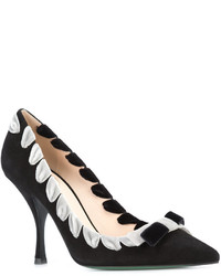 Fendi Pointy Toe Pumps With Ribbon