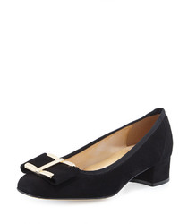 Sesto Meucci Ramie Block Heel Bow Pump Black