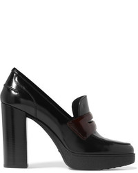 Tod's Two Tone Glossed Leather Pumps Black