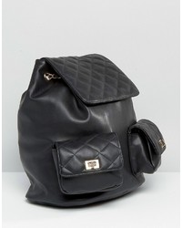 Asos Quilted Backpack With Chain Handle