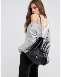 Asos Quilted Backpack With Chain Handle