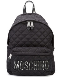 Moschino Quilted Stud Logo Backpack