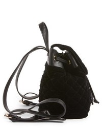 Quilted Velvet Backpack Black