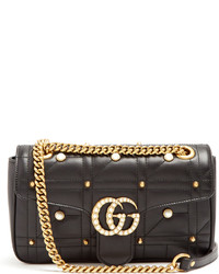 Gucci Gg Marmont Embellished Quilted Leather Bag