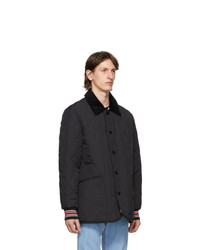 Burberry Black Quilted Barn Varsity Coat