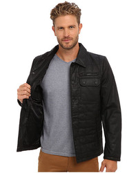 Vince Camuto Carbon Coated Quilted Shirt Collar Jacket