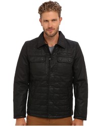 Vince Camuto Carbon Coated Quilted Shirt Collar Jacket