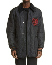 Burberry Varsity Graphic Diamond Quilted Barn Jacket