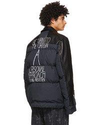 Undercover Black Sacai Edition Leather Double Riders Jacket