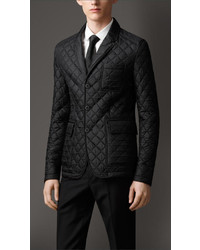 Burberry Leather Detail Quilted Blazer