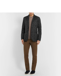 Dunhill Leather Trimmed Quilted Shell Blazer