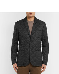 Dunhill Leather Trimmed Quilted Shell Blazer