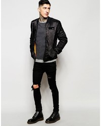 Alpha Industries Bomber Jacket With Quilting In Black