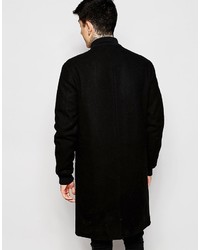 Asos Brand Longline Bomber Jacket With Quilted Body