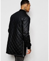 Asos Brand Longline Quilted Bomber Jacket