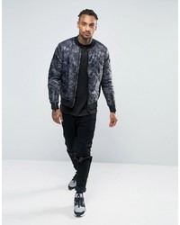 Replay Camo Lightweight Quilted Bomber Jacket
