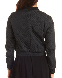 Charlotte Russe Long Sleeve Quilted Bomber Jacket