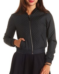 Charlotte Russe Long Sleeve Quilted Bomber Jacket